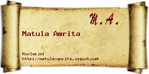 Matula Amrita névjegykártya